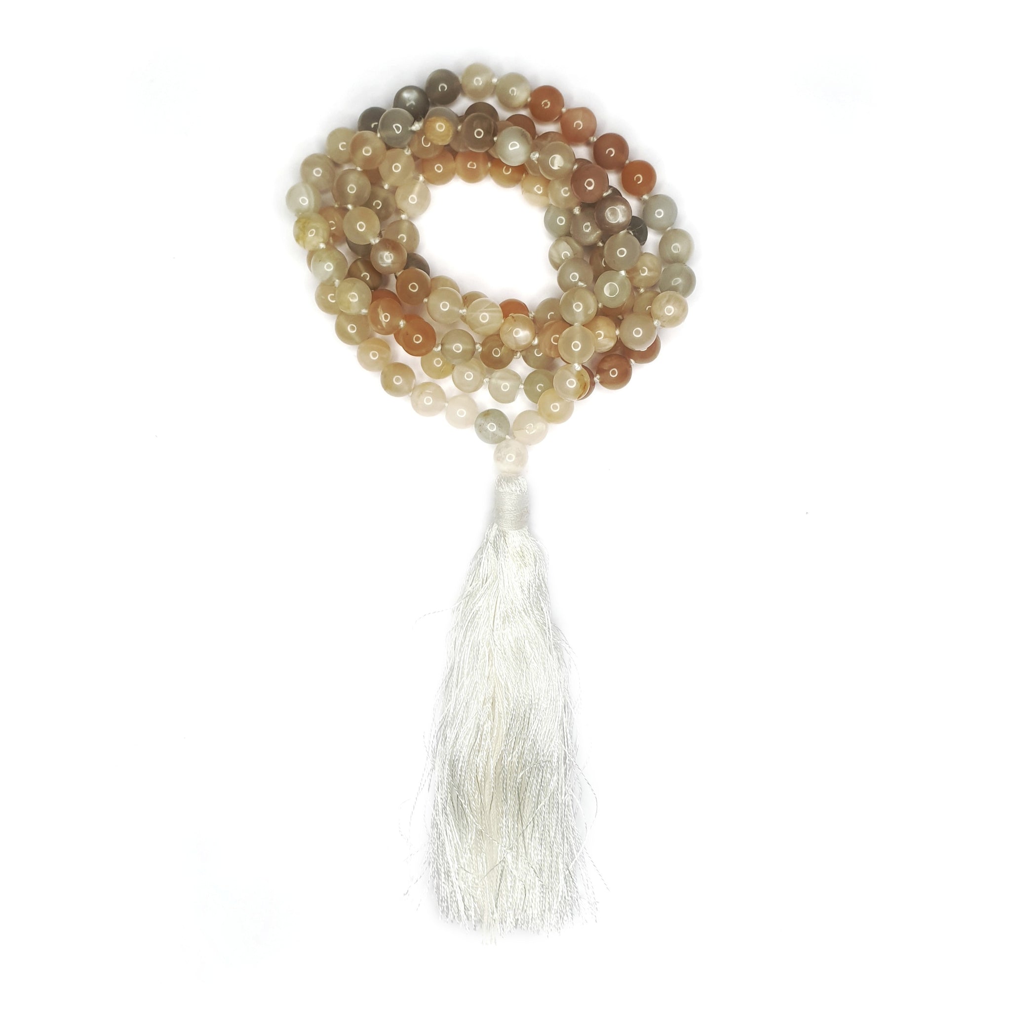 Organic Moonstone Meditation Mala Beads