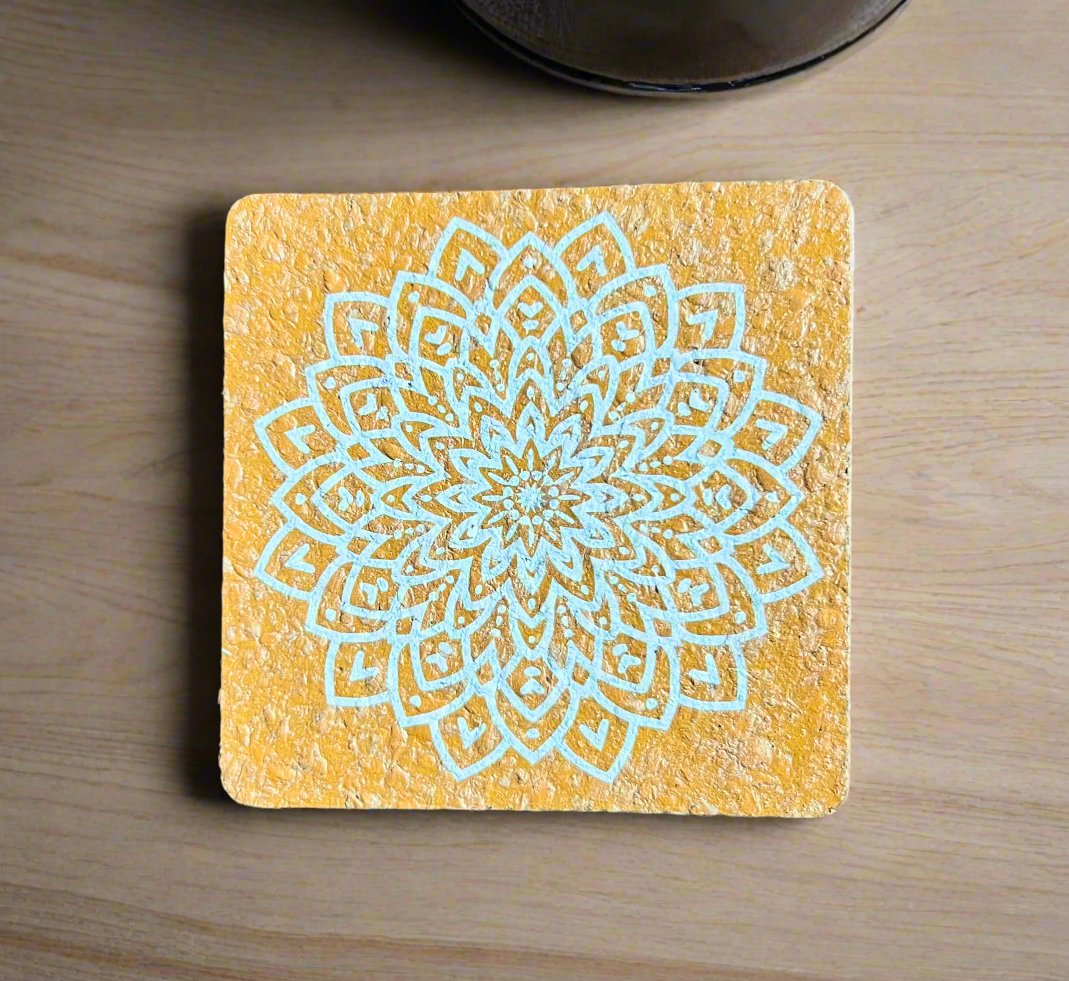 CORK COASTERS PRINTED NATURAL SUSTAINABLE GIFT -SET OF 4