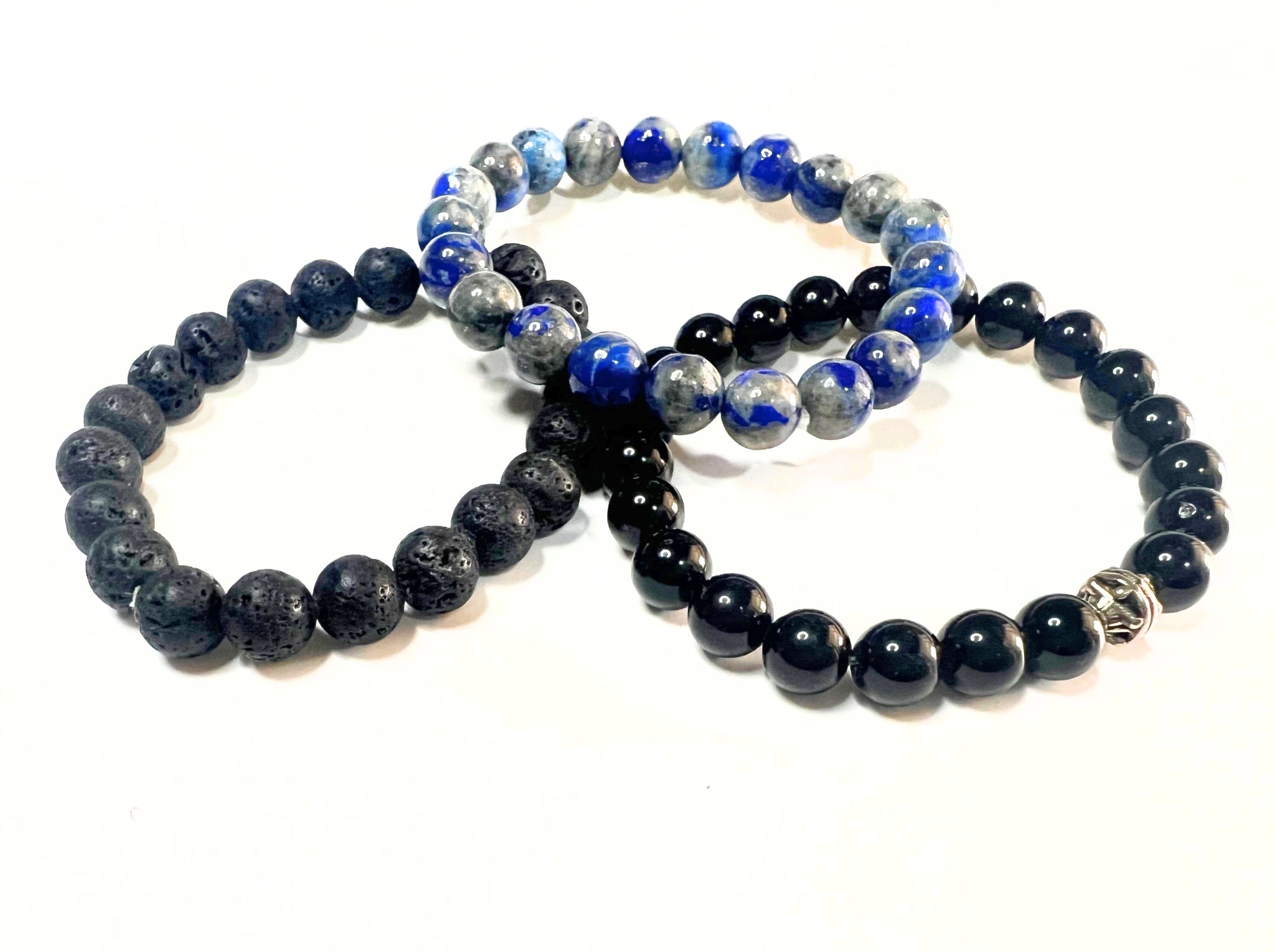 CERTIFIED LAVA STONE BRACELET - BLACK COLOUR MEDITATION HEALING ACCESSORY HOME OFFICE GIFT JEWELLERY