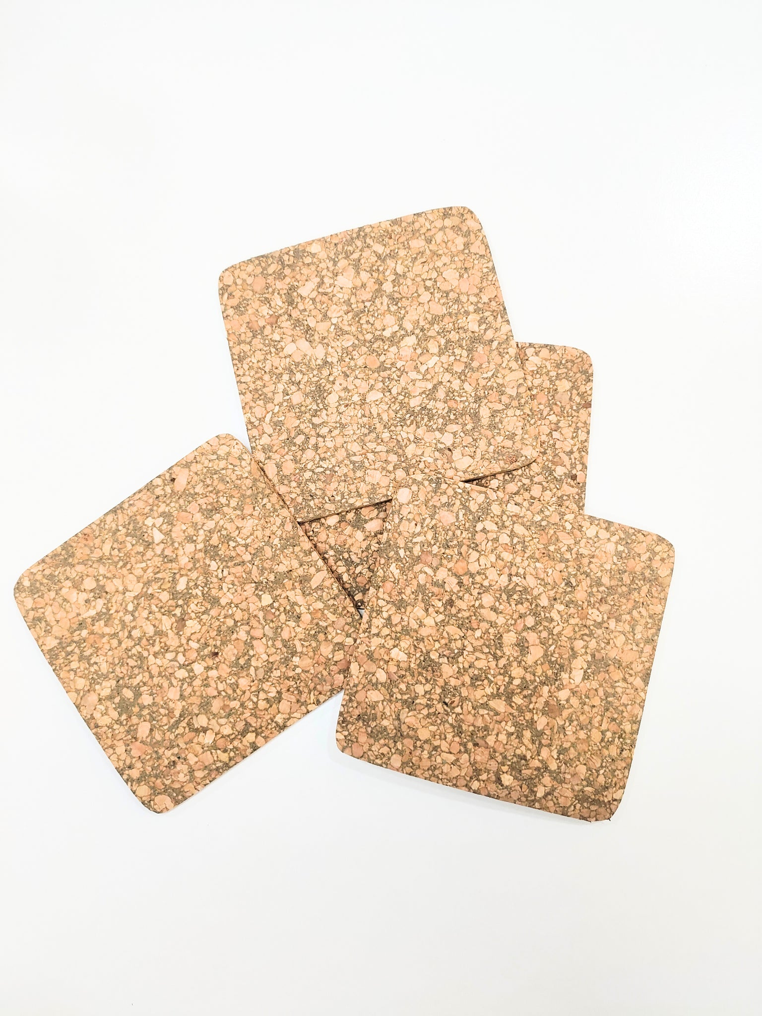 NATURAL CORK COASTERS HANDCRAFTED SET OF 4 CUSTOMIZED GIFT