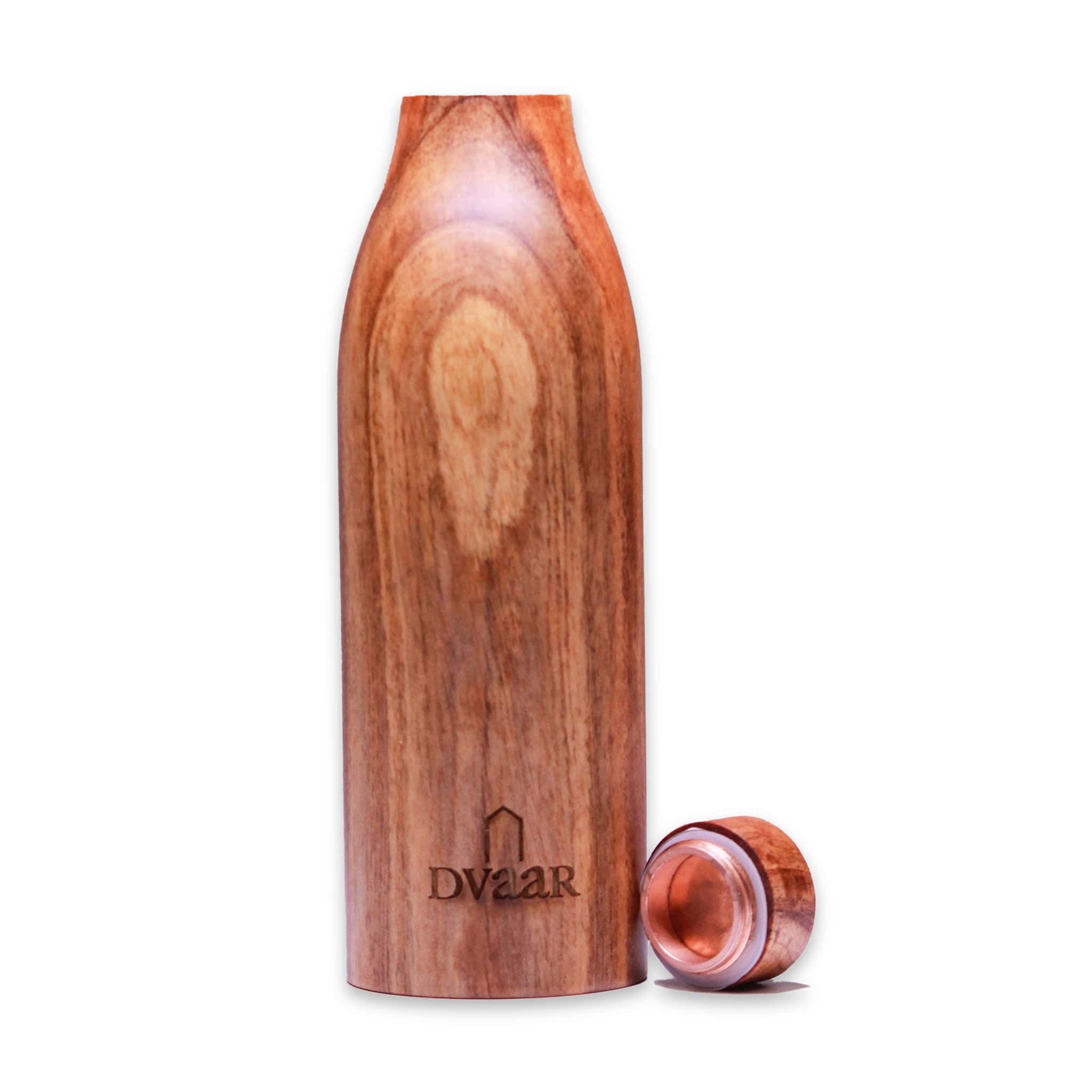 Copper Bottle | Neem Wooden Exterior | 500ml